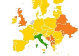 covid reiskaart Italie groen