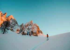 wandelen dolomieten sneeuw