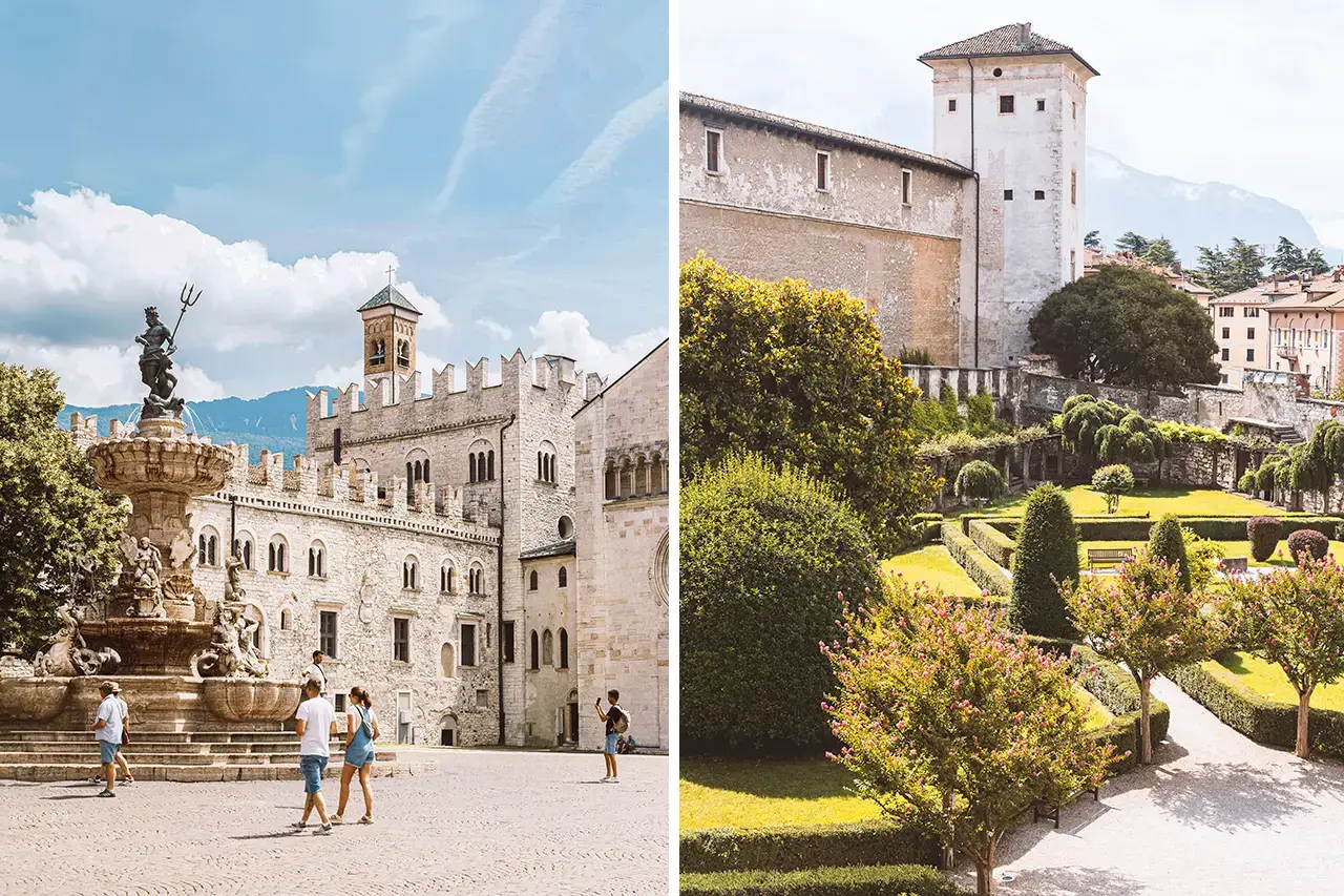 Trente Piazza del Duomo en tuinen Buonconsiglio