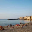 Stranden met blauwe vlag in Italië