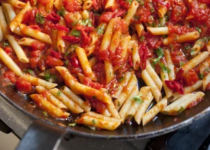 Penne Arrabbiata Zilveren lepel pasta