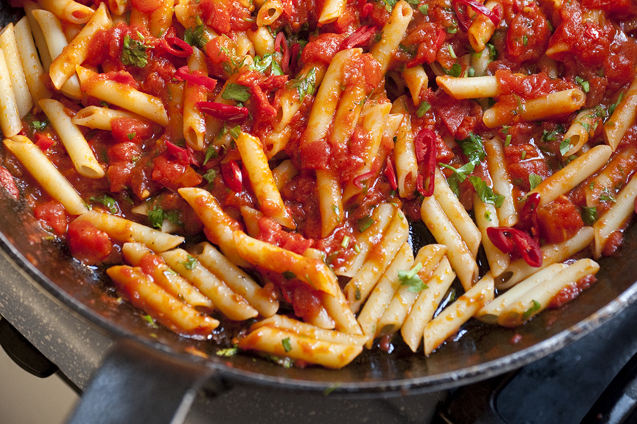 Penne Arrabbiata Zilveren lepel pasta