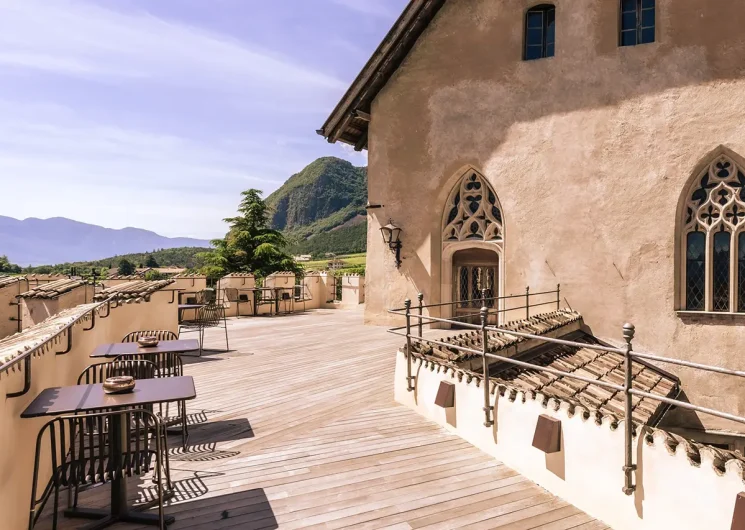 Schloss Freudenstein Zuid-Tirol het terras